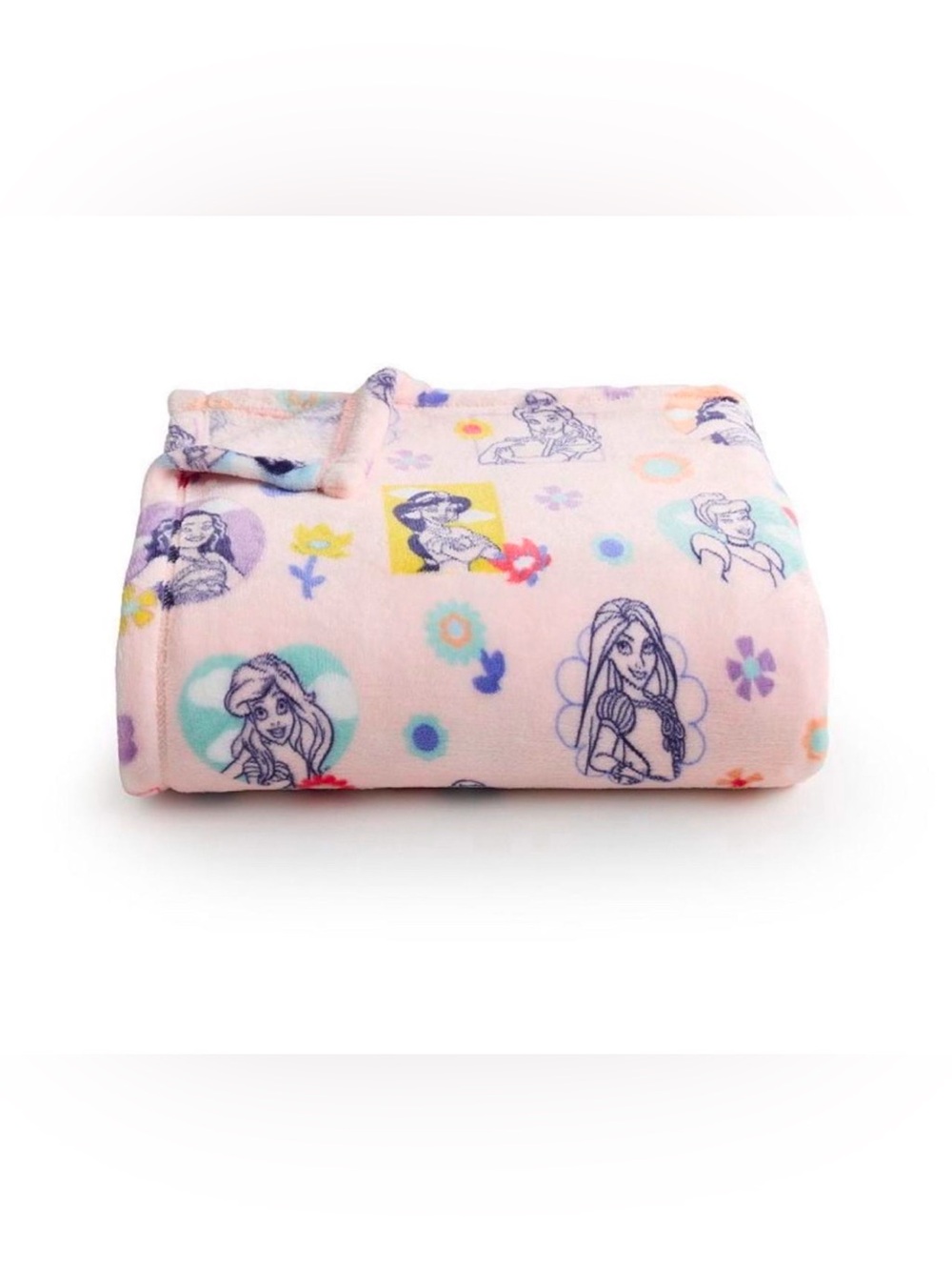 Disney Princess Multi Character Print Pink Blanket